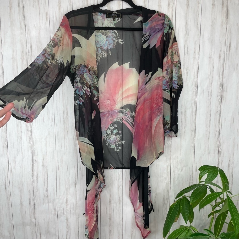 Nordstrom rainbow floral waterfall kimono Medium